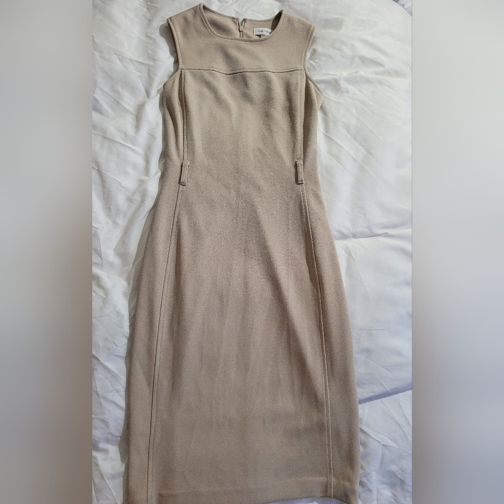 Calvin Klein Tan Midi Dress